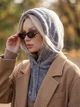 Женский капор Sheepskin из экомеха и воротником серый - изображение 3