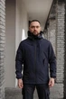 Куртка мужская SoftShell легкая, синего цвета, водонепроницаемая легкая куртка из материала софтшелл для осени XL - изображение 2