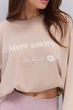 Жіночий лонгслів оверсайз бежевий з принтом more amore Arjen 35626, розмір універсальний - зображення 2