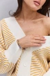 Вязаный женский кардиган oversize молочный с желтым узором «елочка» Arjen 102287, размер универсальный, код цвета 111834 - изображение 2