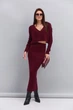 Женский вязаный костюм с юбкой и кардиганом бордовый Arjen 102244, размер универсальный - изображение 1