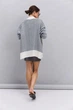Вязаный женский кардиган oversize молочный с синим узором «елочка» Arjen 102287, размер универсальный, код цвета 111841 - изображение 6