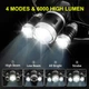 Тройной налобный фонарь на аккумуляторе LED Headlight, велофара - изображение 6