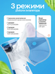 Портативный бесшумный небулайзер MESH Nebulizer "JSL-W302" с меш технологией, ультразвуковой мембранный ингалятор с функцией парового распылителя для дыхания и ингаляций при бронхите для взрослых и детей (Бело-синий / 5V / Аккумуляторный) - изображение 6