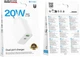 Сетевое зарядное устройство Borofone BA106A Stellar PD20W + QC3.0 Charger (EU) White - изображение 7