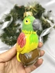 Прикраса на ялинку зі скла - Папуга. На камені. Різнокольоровий - зображення 2
