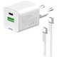 Зарядное устройство ColorWay C101A GaN Mini 20W PD PPS USB-C + USB-A QC4.0 + cable USB-C to USB-C black (CW-CHS062PDC-WT) - изображение 5