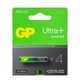 Батарейка Gp AAA LR03 Ultra Plus Alcaline * 4 (24AUP21-SB4 / 4891199203985) - изображение 1