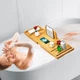 Поднос для ванны Banlilu Bathtub Tray Caddy из бамбука регулируемый размер - изображение 6