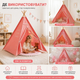 Детская палатка-вигвам 135×110×100 см розовая, игровой домик для дома с деревянным каркасом - изображение 4