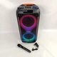 Колонка портативная Bluetooth караоке с микрофоном и RGB подсветкой 40Вт, аккумуляторная аудиосистема PartyBox 2×8 дюймов с FM-радио, телескопической ручкой и колесами для дома, праздников и пикников, TTD-2821 - изображение 8