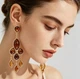 Жіночі довгі сережки урочиста біжутерія jewelry Коричневі - зображення 3