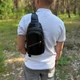 Молодёжный мужской слинг из натуральной гладкой кожи Tiding Bag сумка-слинг, мессенджер через плечо 32 x 18 x 5 см Чёрный (03330ч) - изображение 6