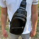 Молодёжный мужской слинг из натуральной гладкой кожи Tiding Bag сумка-слинг, мессенджер через плечо 32 x 18 x 5 см Чёрный (03330ч) - изображение 8
