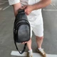Мужской кожаный слинг Tiding Bag премиум класса через плечо из натуральной кожи сумка кросс-боди городская 30 х 18 х 5 см Чёрный (22250122) - изображение 2