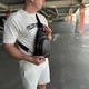 Мужской кожаный слинг Tiding Bag премиум класса через плечо из натуральной кожи сумка кросс-боди городская 30 х 18 х 5 см Чёрный (22250122) - изображение 4