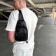 Мужской кожаный слинг Tiding Bag премиум класса через плечо из натуральной кожи сумка кросс-боди городская 30 х 18 х 5 см Чёрный (22250122) - изображение 7
