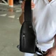 Легкий чоловічий слінг з натуральної шкіри Tiding Bag сумка-слінг, месенджер через плече 32 x 18 x 5 см Чорний (906809) - зображення 10