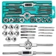 Набор метчиков и плашек для нарезания резьбы 20 шт. инструментальная сталь 9ХС с держателями Серебристый для профессионального ремонта и слесарных работ - изображение 2