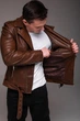 Куртка косуха чоловіча з м'якої екошкіри 2XL коричнева 5212463s5 - зображення 9