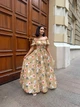 Сукня довга вечiрня в квiтку кавового кольору 39236 42/48 - зображення 5
