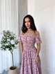 Сукня довга вечiрня в квiтку малинового кольору 39239 42/48 - зображення 4