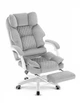 Офісне крісло Hell's Chair HC-1031 Grey White велюрове до 136 кг - изображение 4