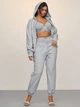 Женский комплект белья с логотипом из страз Victoria's Secret лиф и трусики тонг 1161513594 (Серый 40D/XXL) - изображение 8