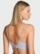 Женский комплект белья с логотипом из страз Victoria's Secret лиф и трусики тонг 1161513594 (Серый 40D/XXL) - изображение 3