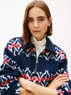 Світшот на флісі тедді жіночий Tommy Hilfiger Fair Isle Print Teddy Fleece Sweatshirt XW07316(Navy Multi) S Синій (198296728088) - зображення 6