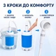 Душ туристичний портативний YIWU LYQ-1 з акумулятором 4000 мА·год, насосом та USB-заряджанням, 3 л/хв, біло-блакитний - зображення 3