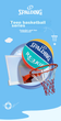 Детский резиновый баскетбольный мяч SPALDING 85-037Y5, размер 5 - изображение 3
