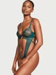 Боди Victoria's Secret Shimmer Embroidery Crotchless Teddy - M - Зеленый - изображение 1