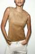 Топ зі штучної замші Zara 4344/174 S Коричневий (04344174756S) - зображення 2