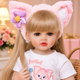 Реалістична лялька Reborn Baby Doll Liana 55 см — вінілова дівчинка з довгим світлим волоссям та аксесуарами, можна купати (RB095) - изображение 5