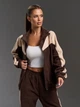 Теплый костюм из дабл-флиса с прямыми брюками и зип толстовкой ISSA PLUS 15888 XL темно-коричневый (issa2007682859115) - изображение 4
