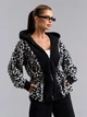 Флисовый спортивный костюм с худи на молнии и широкими штанами ISSA PLUS SA-760 M черно-белый (issa2007682859726) - изображение 4