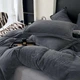 Теплый флисовый (велюровый) комплект постельного белья Colorful Home евро Темно-серый/Светло-серый - изображение 3