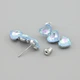 Серьги с кристаллами Swarovski 53212 размер 27х10 мм цвет голубой опал вес 5.9 г позолота Белое Золото - изображение 2