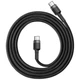 Дата кабель USB-C to USB-C 1.0m 3A 60W Cafule Black Baseus (CATKLF-GG1) - зображення 2