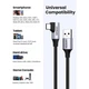 Дата кабель USB 3.0 AM to USB-C 1.0m 3A US385 90° Black Ugreen (20299) - зображення 5