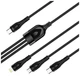 Дата кабель USB-C to Lightning + Micro 5P + USB-C 1.2m 3.0A (PD60W data) Black ColorWay (CW-CBPDU3060-BK) - зображення 1