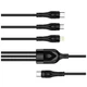 Дата кабель USB-C to Lightning + Micro 5P + USB-C 1.2m 3.0A (PD60W data) Black ColorWay (CW-CBPDU3060-BK) - зображення 5