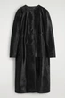 Пальто хутряне жіноче COS pony hair-effect leather long coat 1291618001 Eur S Чорний - изображение 8