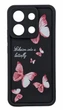 Чехол Shock Case Print для Xiaomi Redmi Note 13 4G бампер силиконовый черный с рисунком Бабочки - изображение 1