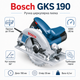 Ручна циркулярна пилка Bosch GKS 190 5500 об/хв Синій - зображення 1
