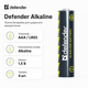 Батарейка AAA Defender LR03 Alkaline 1.5V щелочная в упаковке 4 шт (56002) - изображение 1