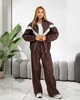 Жіночий костюм з контрастними вставками (кофта+штани) Uaclothes M-L Коричневий (like39305-197421375) - зображення 1