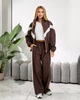 Жіночий костюм з контрастними вставками (кофта+штани) Uaclothes M-L Коричневий (like39305-197421375) - зображення 4