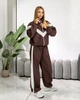 Жіночий костюм з контрастними вставками (кофта+штани) Uaclothes M-L Коричневий (like39305-197421375) - зображення 6